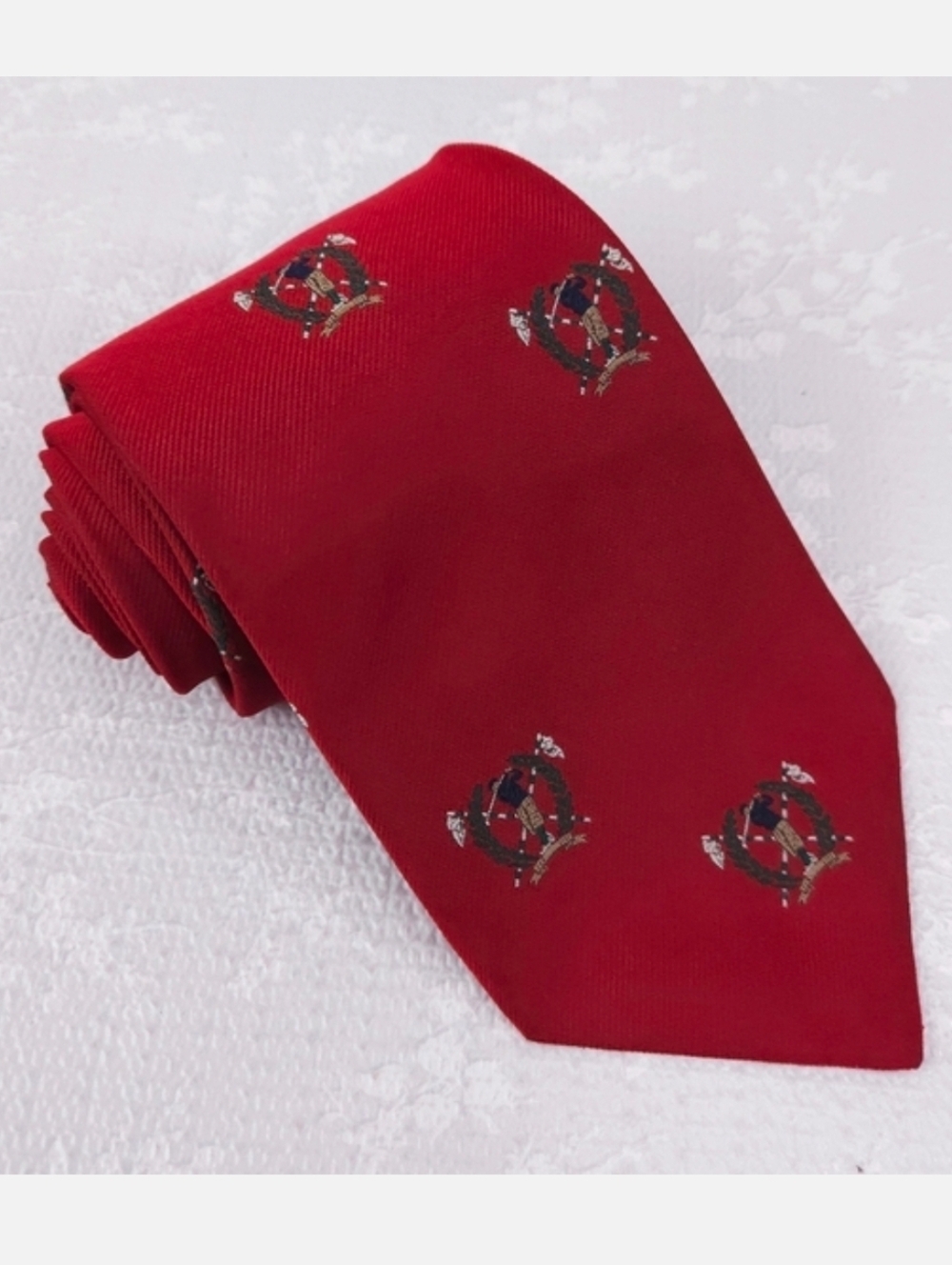 BROOKS BROTHERS Silk Tie Red Golf Club Man Golfing 57" x 3.75"